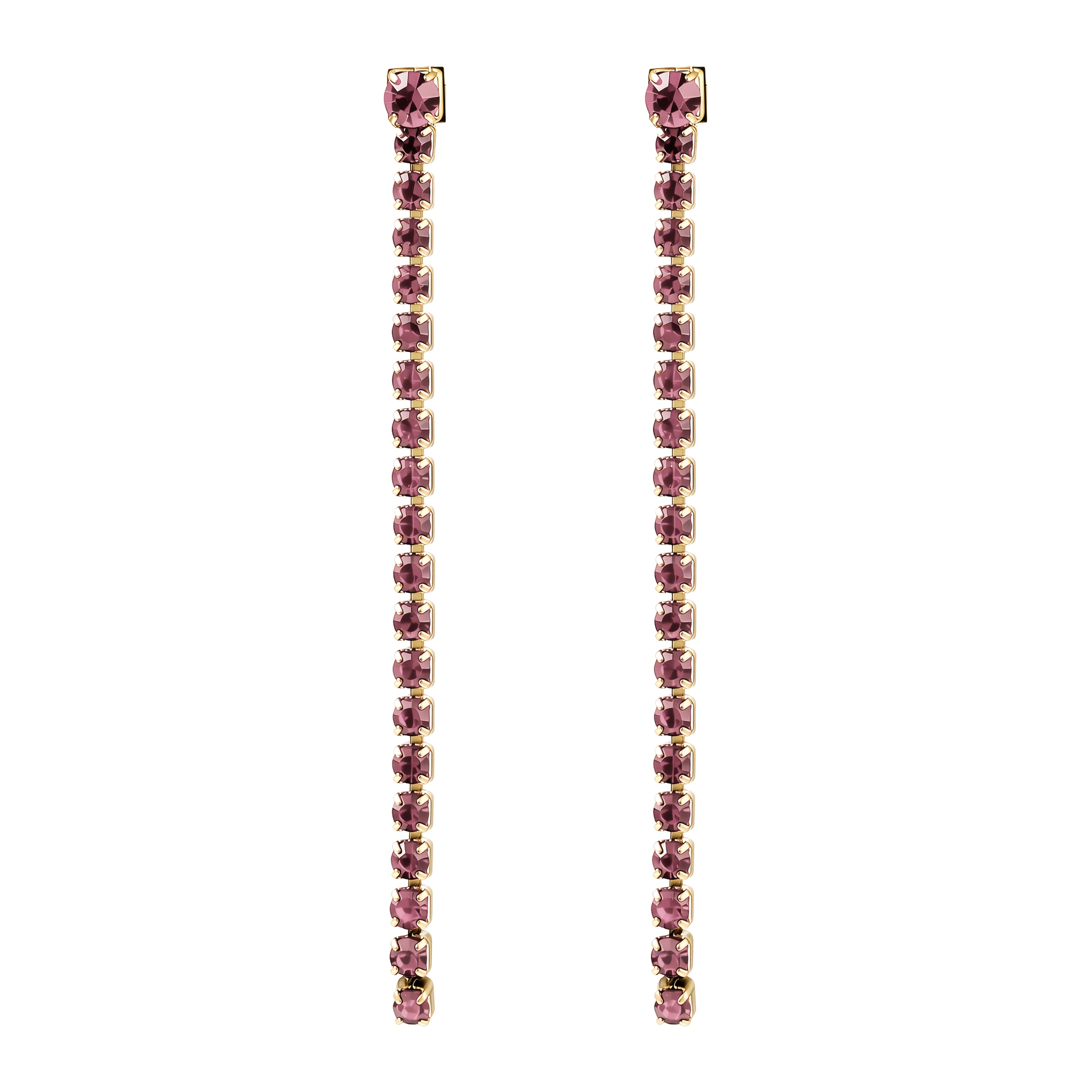 Women's Trendy Long Tassel Zirconia Stud Earrings, 12 Colors Available